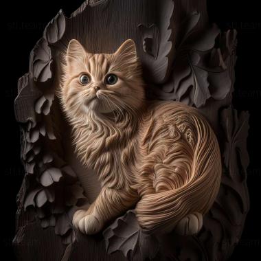 3D model Kurilian Bobtail cat (STL)